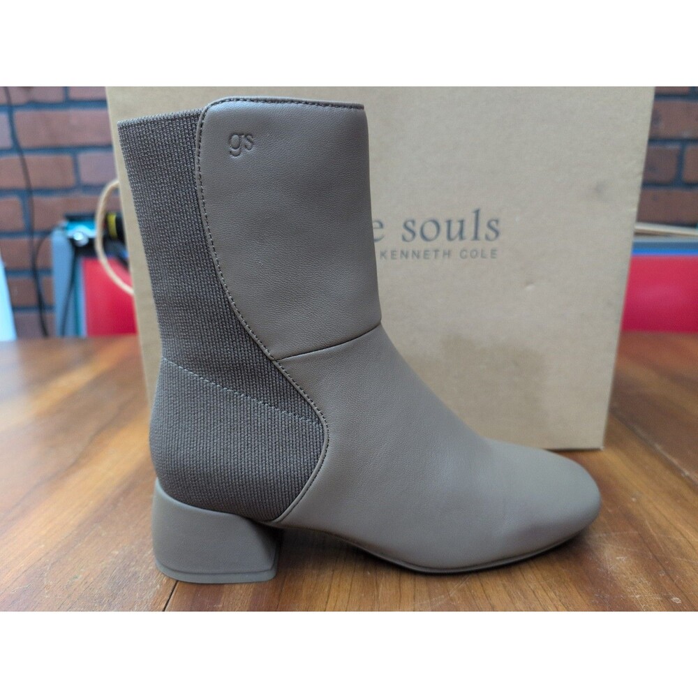 NEW GENTLE SOULS EMILY 5050 SQUARE TOE LEATHER BOOTIES SHITAKE LEATHER SIZE 5 M